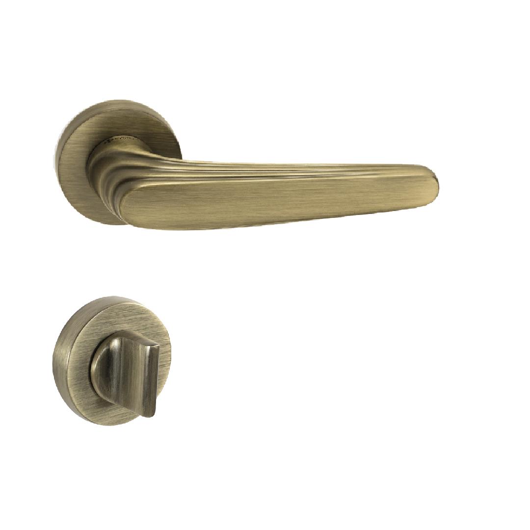 Trıton Rozetli Kapı Kolu Takımı Antik Renk