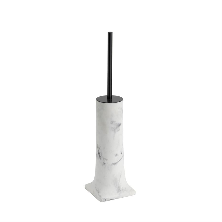 Tuvalet Fırçalığı Mermer Desenli-Siyah 422X105X105 Mm
