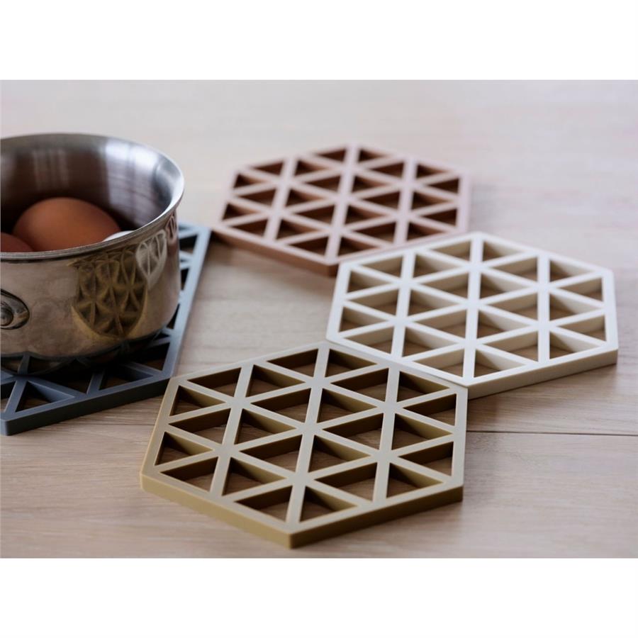 Üçgenler Silikon Altıgen Büyük Nihale Soğuk Gri 24x14x0,9 cm