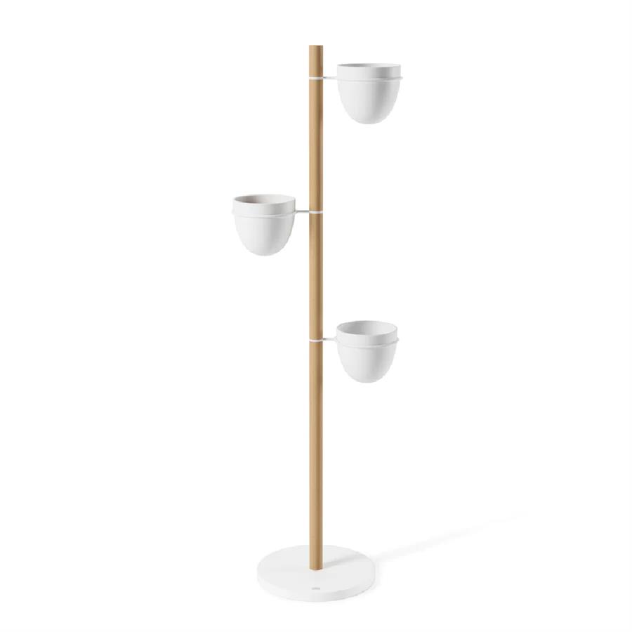 Umbra Floristand Saksı, Bağımsız Bitki Depolama, Beyaz/Doğal