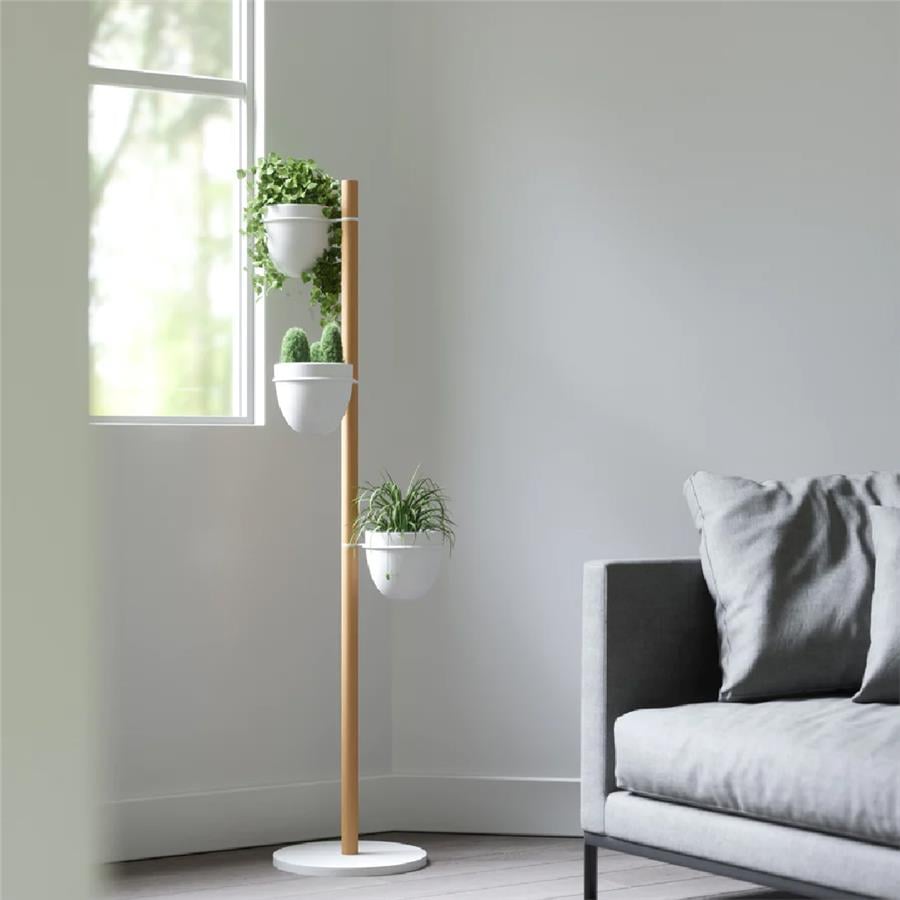 Umbra Floristand Saksı, Bağımsız Bitki Depolama, Beyaz/Doğal