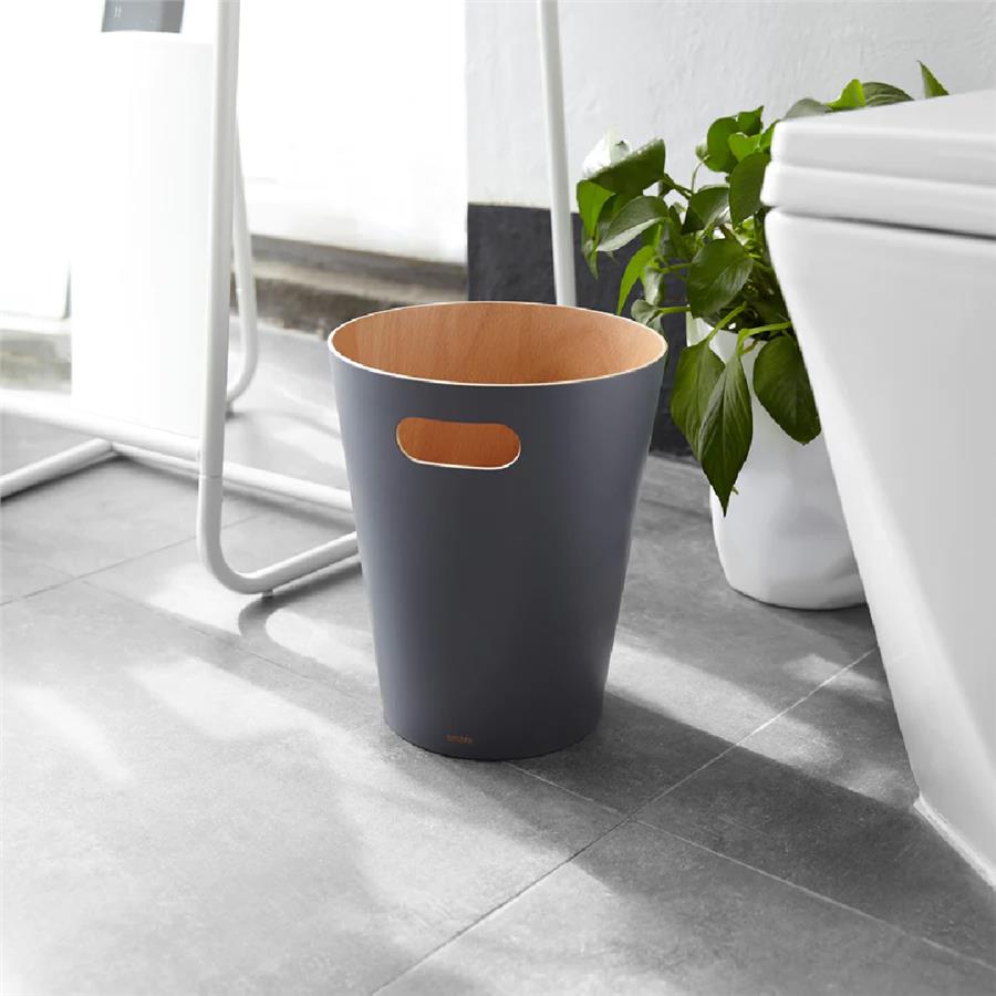 Umbra Woodrow Çöp Kovası 2 Galon (7,5 L) Kapasiteli Doğal Komür