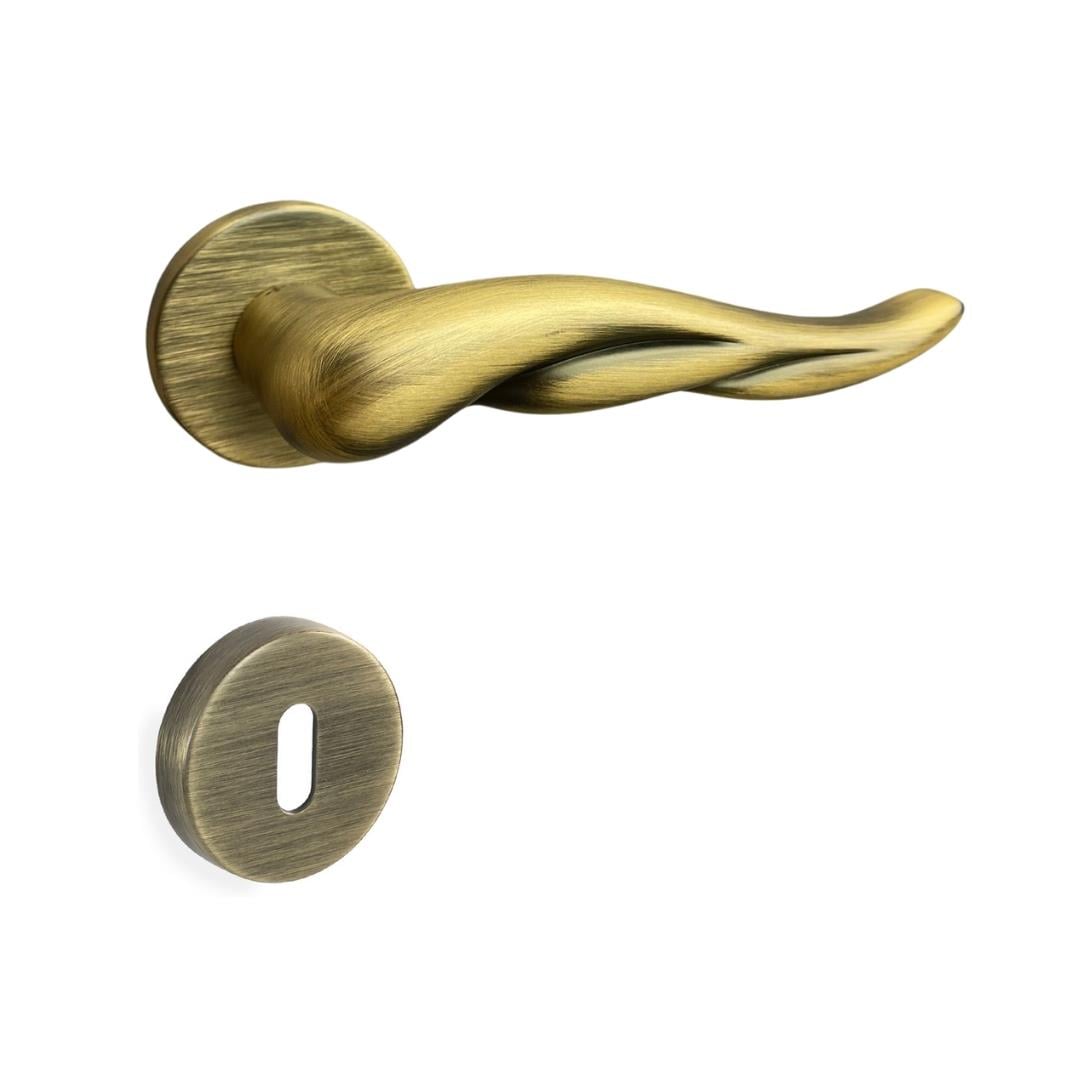 Vala Rozetli Kapı Kolu Takımı Antik Renk