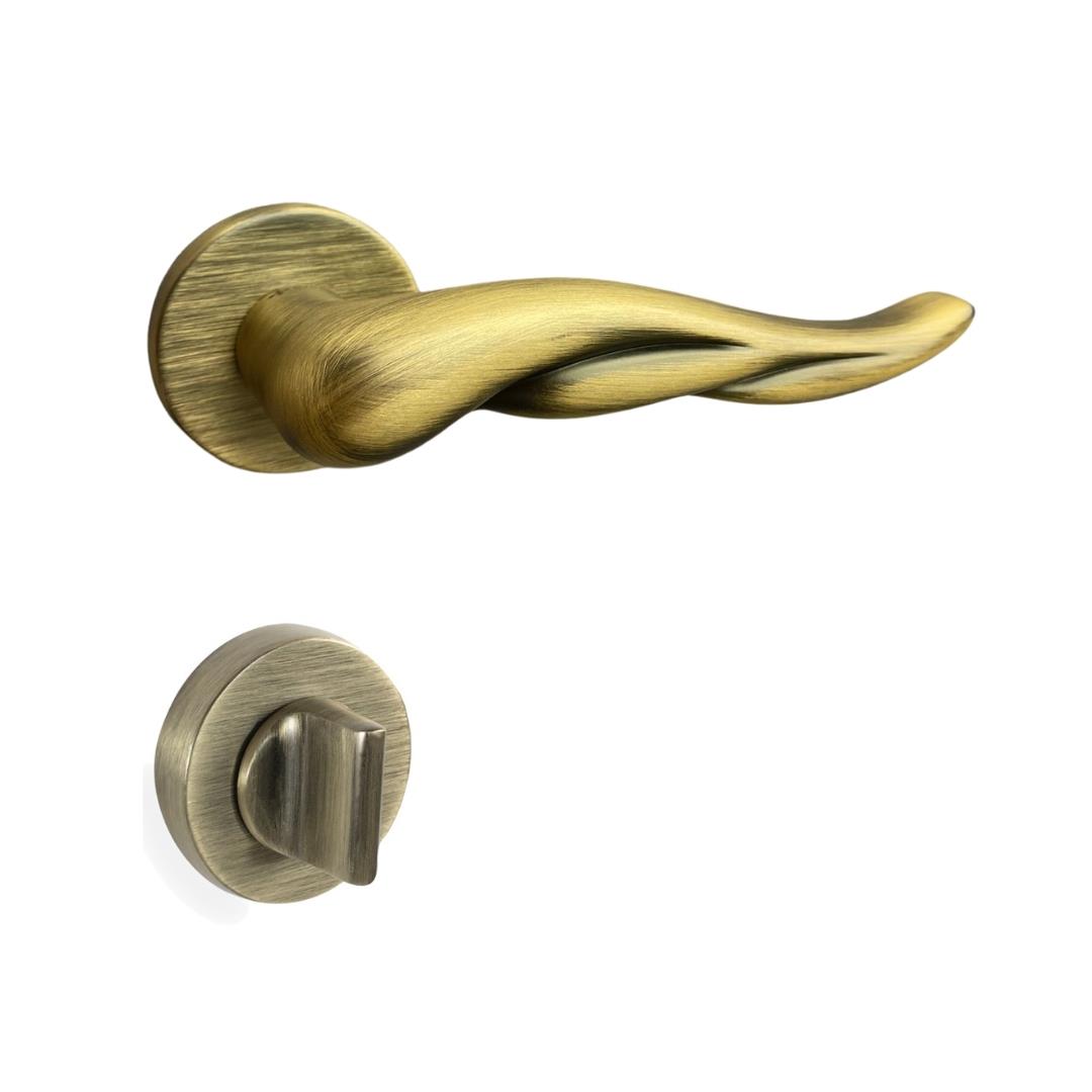 Vala Rozetli Kapı Kolu Takımı Antik Renk