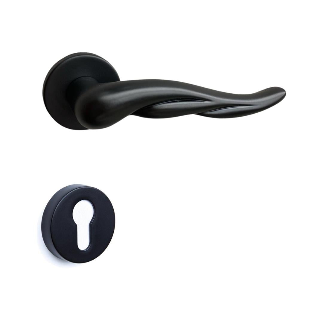 Vala Rozetli Kapı Kolu Takımı Siyah Renk