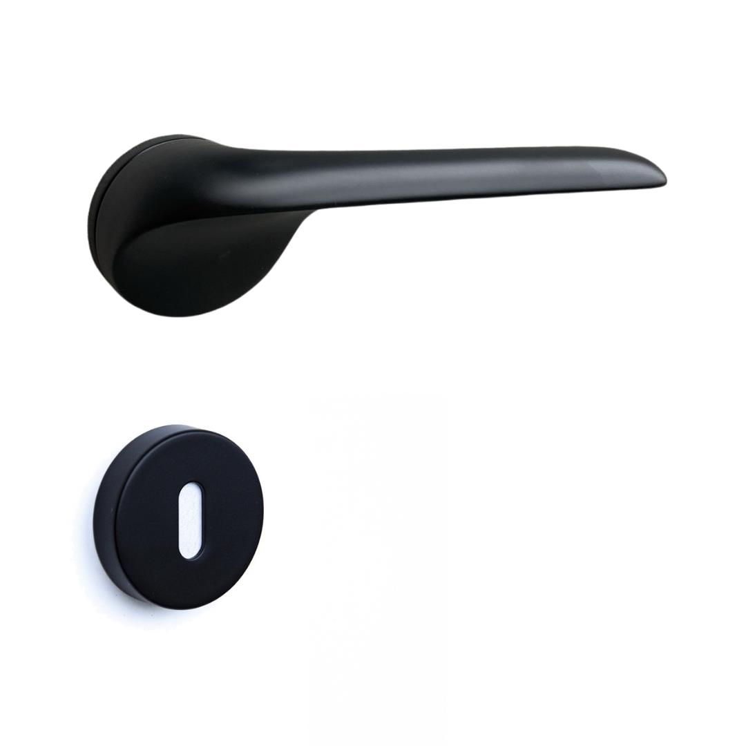 Varuna Rozetli Kapı Kolu Takımı Siyah Renk