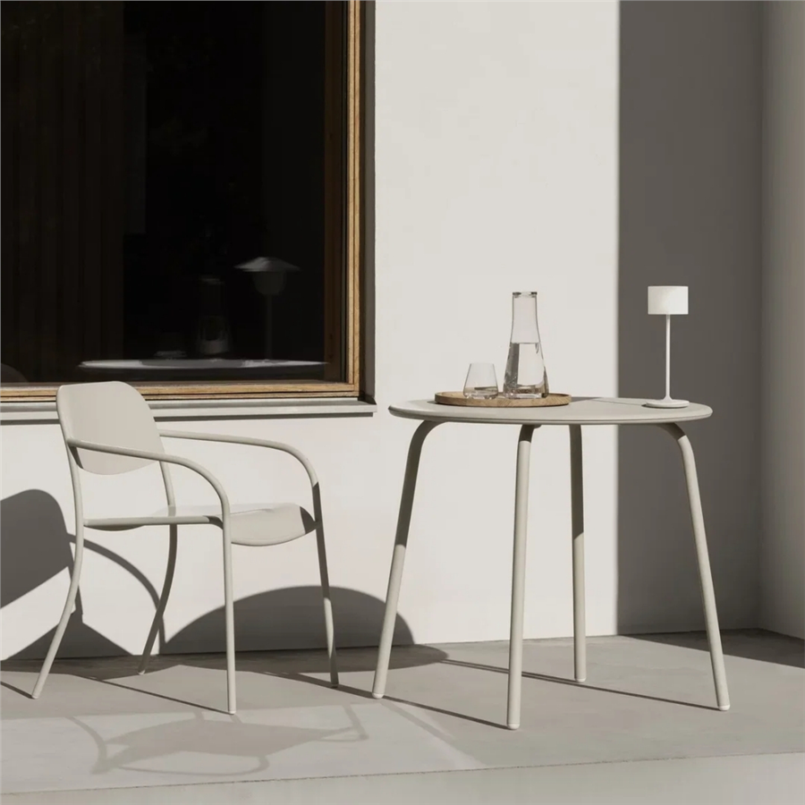 YUA Bistro Masa İpek Grisi 80x74 cm