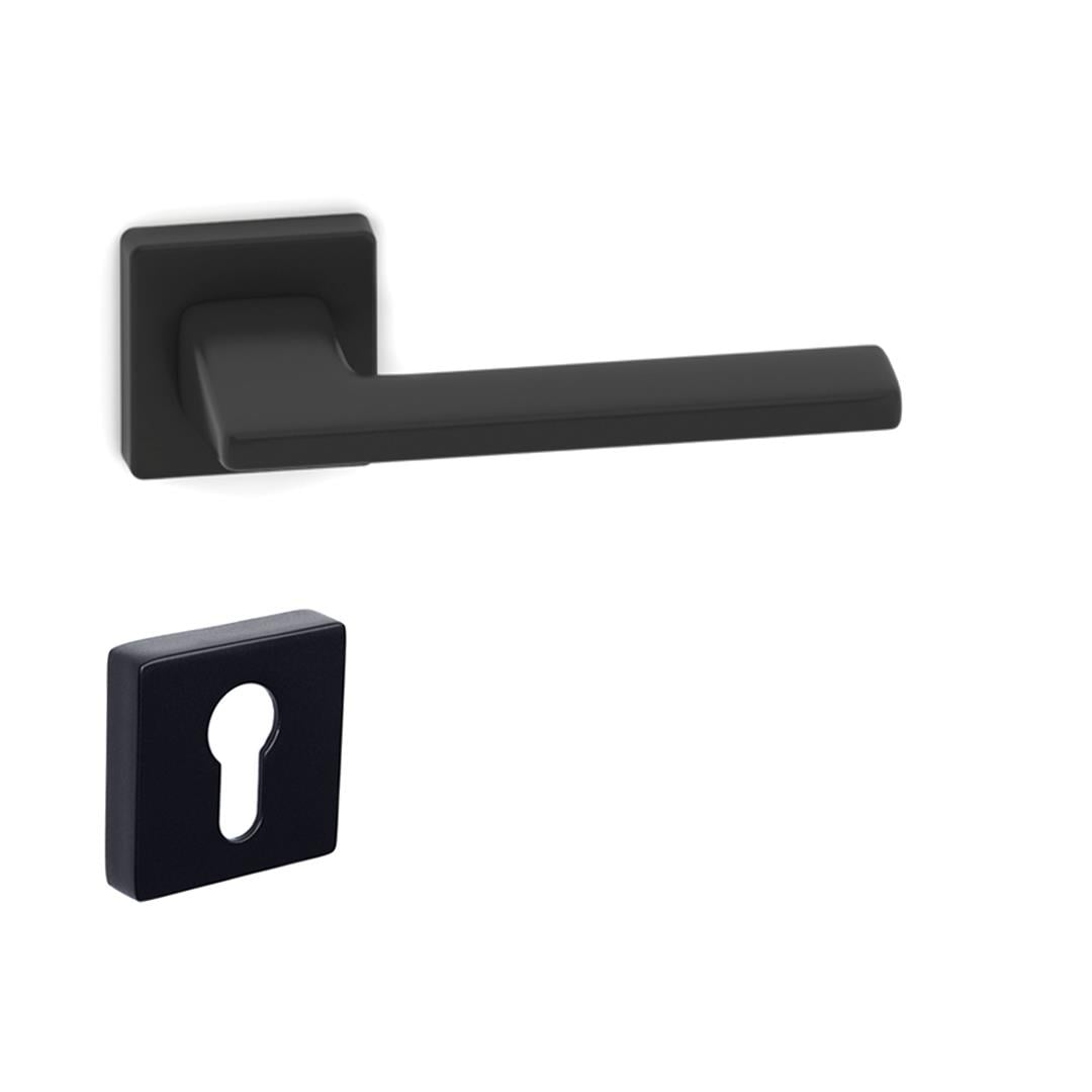 Zetta Rozetli Kapı Kolu Takımı Siyah Renk