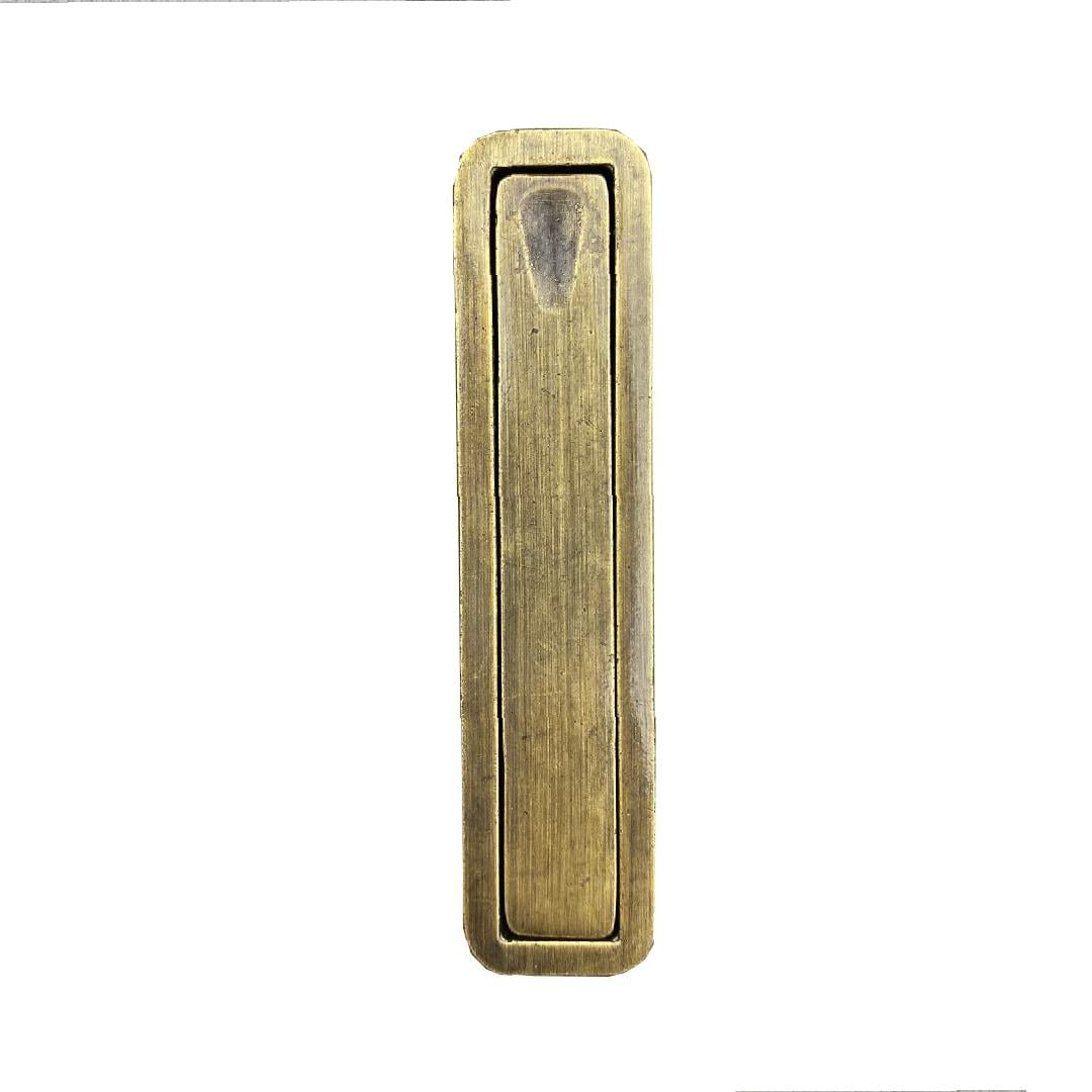 Zxx 980 Sürme Kapı Alından Çekilen Gömme Kulp 32 Mm Antik Sarı Renk
