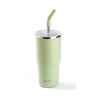 024-01-Yeşil 2 Fonksiyonlu Çift Katmanlı Pipetli Termos Bardak 700Ml