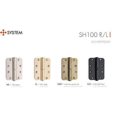 10 cm Okka Yönlü Menteşe Sol 3 mm Mat Siyah Sol