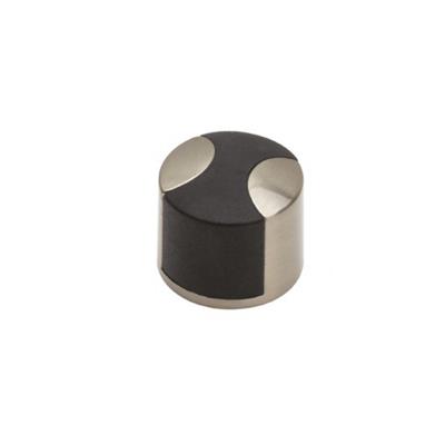 1005 Kapı Stoperi Yapışkanlı/Vidalı Nikel Saten-Siyah Plastik Renk Çap 35 mm