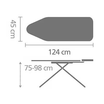 124X45Cm (C) Buhar Kazanı Standlı Tıtan Oval Desenli Ütü Masası - Ssuh