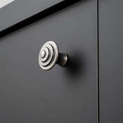 1935 Tek Delikli Düğme Kulp Antik Gümüş Renk Çap 32 mm