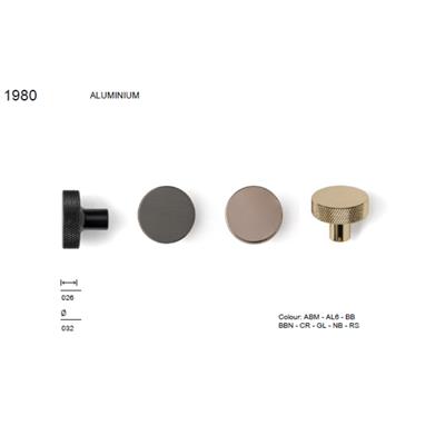 1980 Tek Delikli Düğme Kulp Altın Renk Çap 32 mm