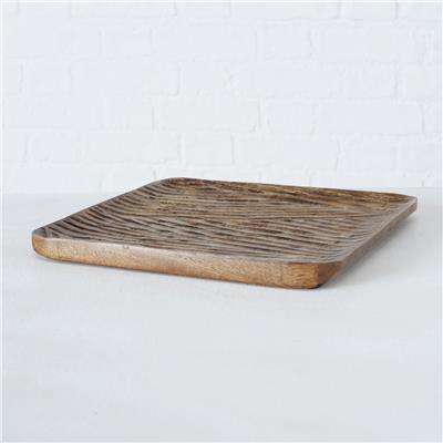 2 Li Koyu Kahverengi Kare Tabak Seti