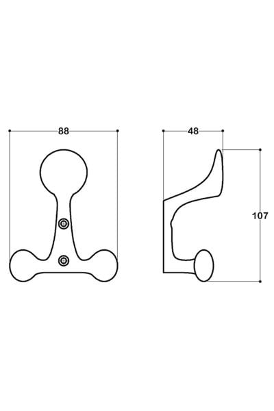 2030 Duvara Monte Portmanto Askılığı Krom Renk Çap 88 Mm