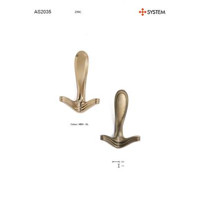 2035 Duvara Monte Portmanto Askılığı Antik Renk Çap 88 Mm