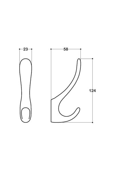 2040 Duvara Monte Portmanto Askılığı Krom Renk Çap 58 Mm