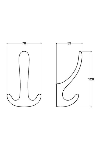 2045 Duvara Monte Portmanto Askılığı Krom Renk Çap 78 Mm