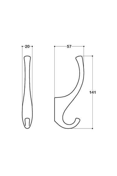 2080 Duvara Monte Portmanto Askılığı Mat Altın Renk Çap 20 Mm