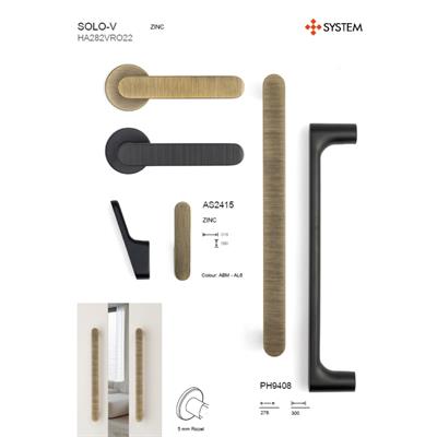2415 Duvara Monte Çizgili Askı Siyah Renk 9 cm