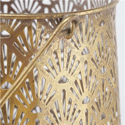 2Li Antika Gold Rüzgar Lamba 15Cm-22Cm Seti