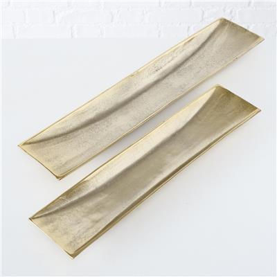 2Li Gold Dikdörtgen Dekoratif Kase 3Cm-5Cm Seti