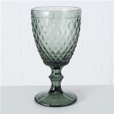 2Li Gri Parlak Şarap Bardak 17Cm Seti