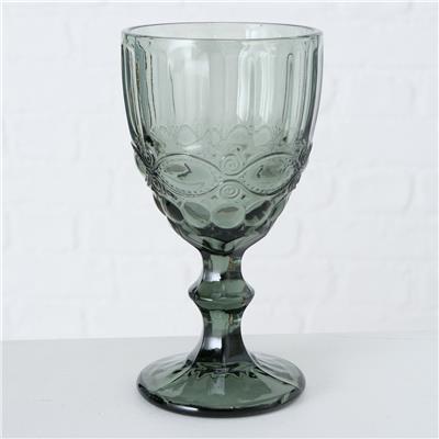 2Li Gri Parlak Şarap Bardak 17Cm Seti