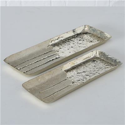 2Li Gümüş Dekoratif Tepsi 12Cm-13Cm Seti