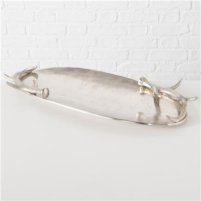 2Li Gümüş Dekoratif Tepsi 27Cm-29Cm Seti