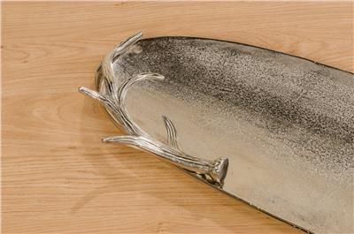 2Li Gümüş Dekoratif Tepsi 27Cm-29Cm Seti