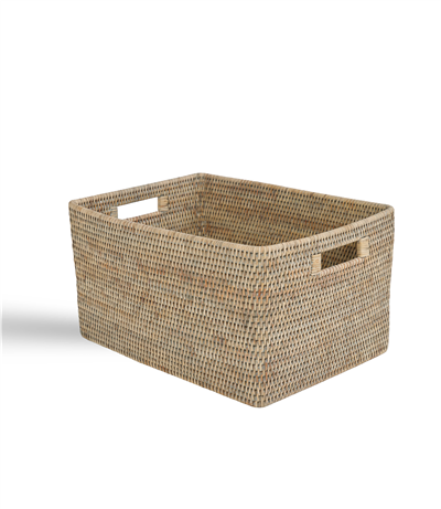2Li Hasır Saklama Sepeti Gri 