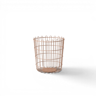 2Li Modern Metal Çamaşır Sepeti Seti - Terracotta