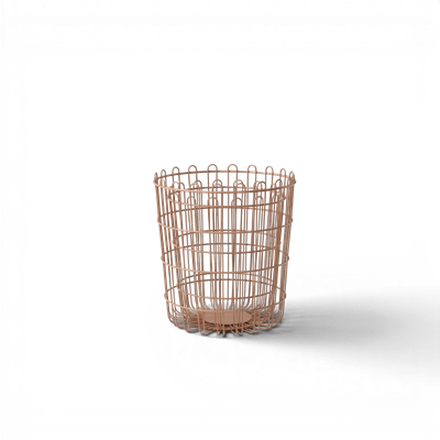 2Li Modern Metal Çamaşır Sepeti Seti - Terracotta
