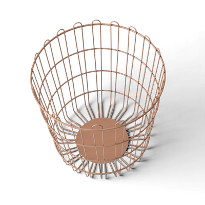 2Li Modern Metal Çamaşır Sepeti Seti - Terracotta
