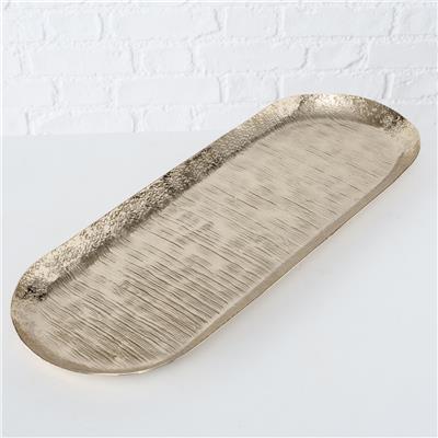 2Li Şampanya Renk Dekoratif Tepsi 15Cm-19Cm Seti