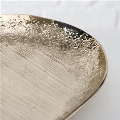 2Li Şampanya Renk Dekoratif Tepsi 15Cm-19Cm Seti