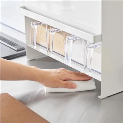 3 Katlı Çelik Baharat Rafı Beyaz