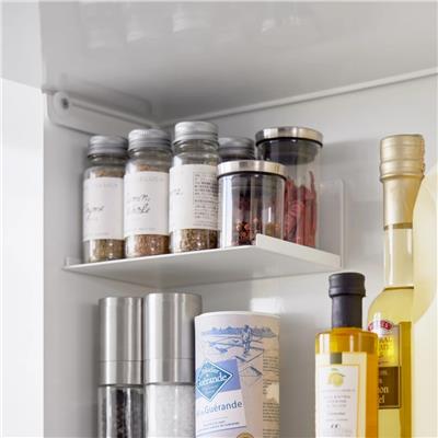 3 Katlı Çelik Baharat Rafı Beyaz