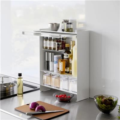 3 Katlı Çelik Baharat Rafı Beyaz