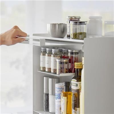 3 Katlı Çelik Baharat Rafı Beyaz