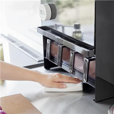 3 Katlı Çelik Baharat Rafı Siyah