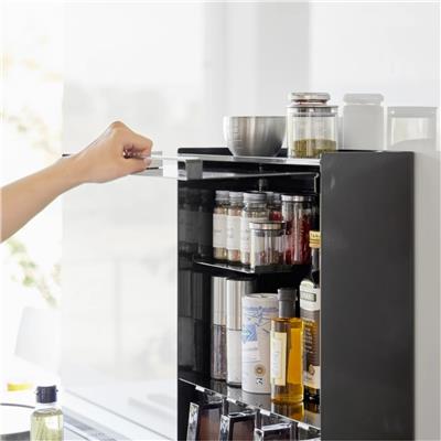 3 Katlı Çelik Baharat Rafı Siyah