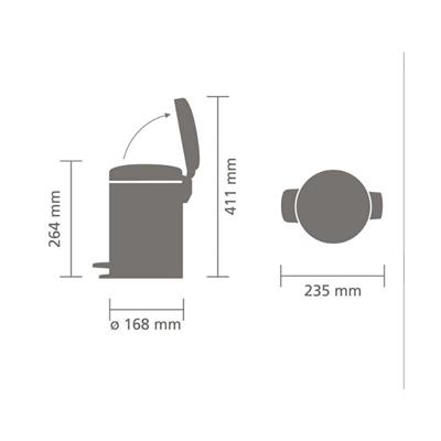 3 Lt Newıcon Beyaz Çöp Kutusu