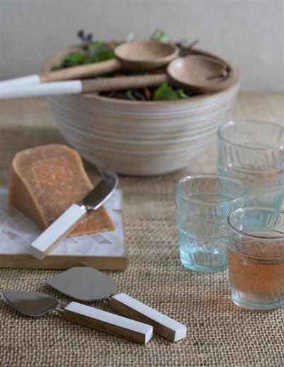 3 Parça Mango Ahşap & Beyaz Peynir Seti 19 Cm