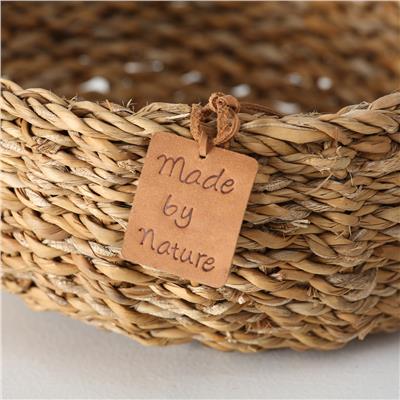 3Lü Doğal Renk Yuvarlak Seagrass Sepet 9X20Cm -11X25Cm-13X30Cm Seti
