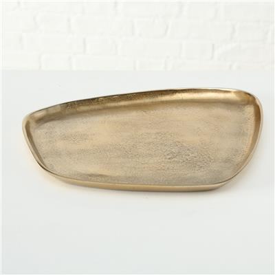 3Lü Gold Dekoratif Tepsi 27Cm-34Cm-42Cm Seti