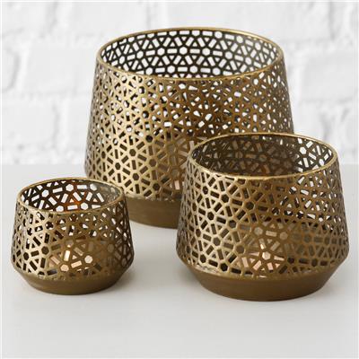3Lü Gold Rüzgar Lamba  7Cm-10Cm-13Cm Seti